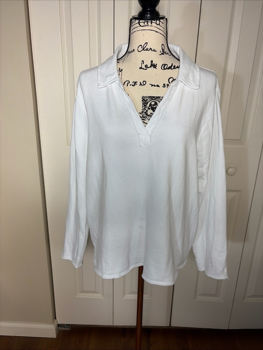 Tommy Bahama Marina Del Mar Long Sleeve Popover Sweatshirt Womens XL White